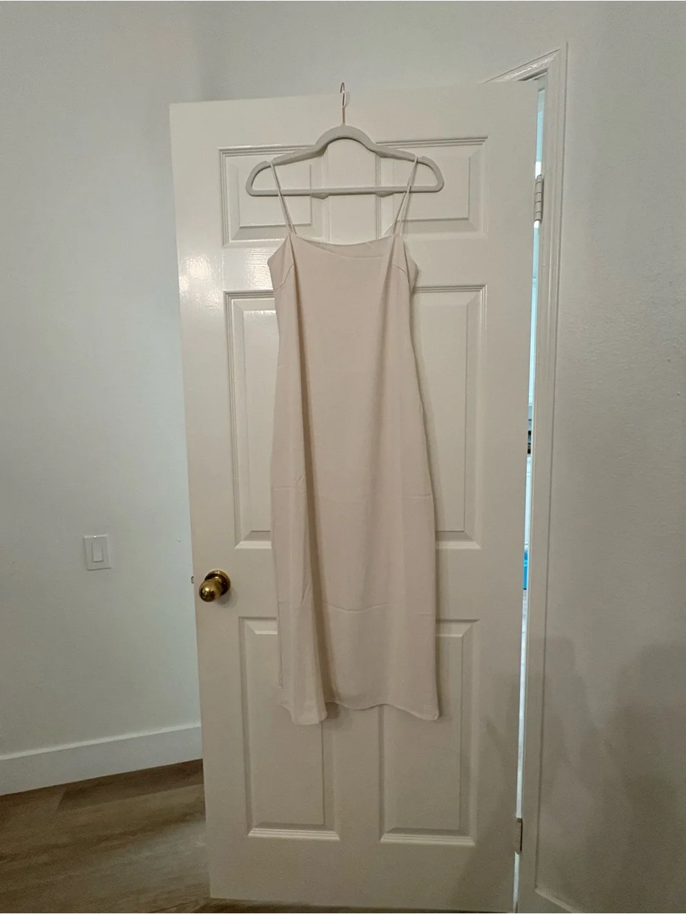 Love Bonito Women's Cream Slip Dress with Spaghetti Straps